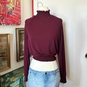 notebuk purple burgundy long sleeve top